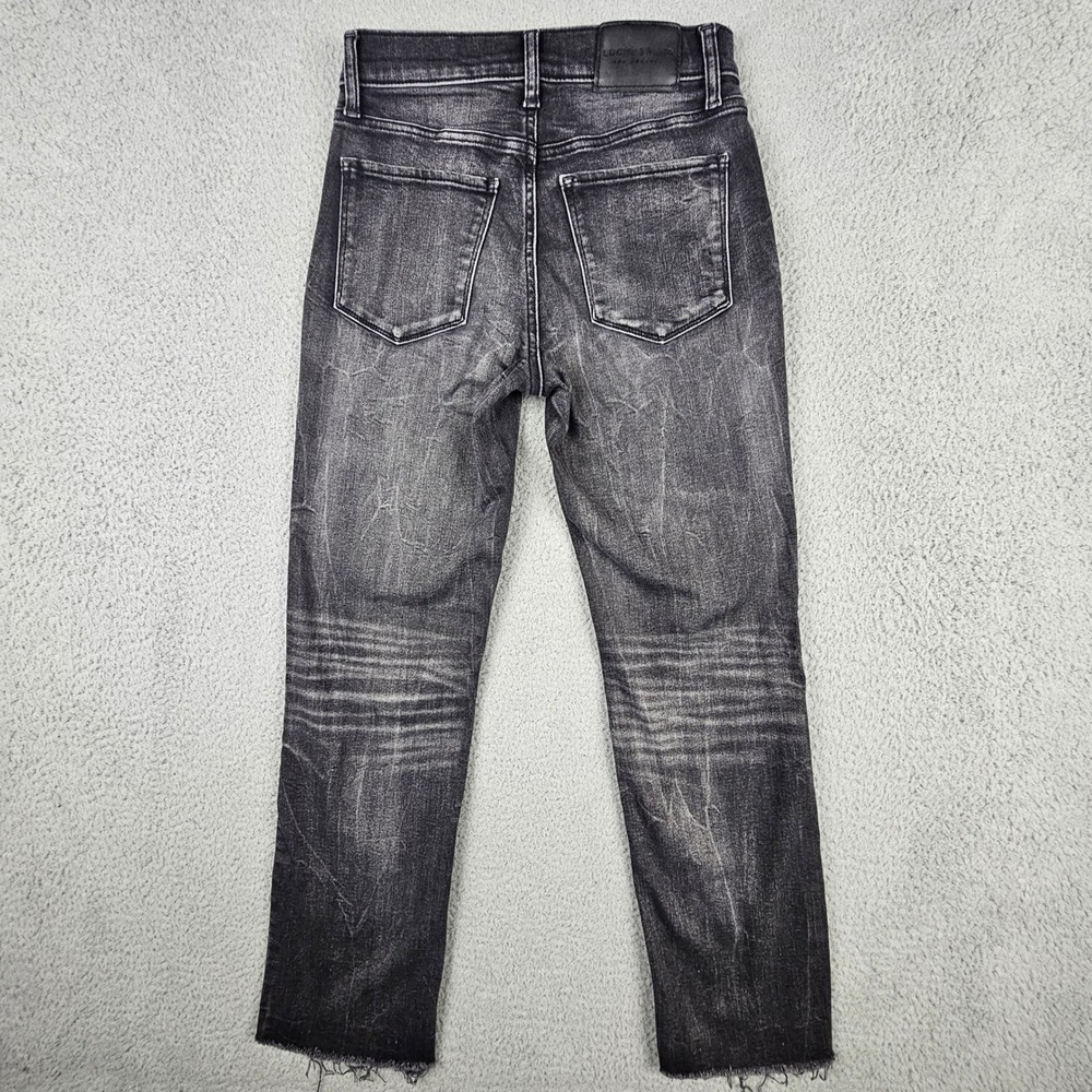 Lucky Brand Zoe Straight Jeans Womens 6/28 Black High Rise Raw Hem 7W15367 - Picture 2 of 10
